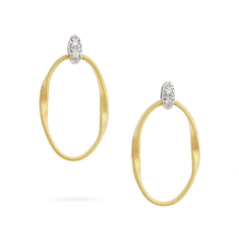 Classic Hoop Earrings-Marrakech Onde Diamond Link Earrings