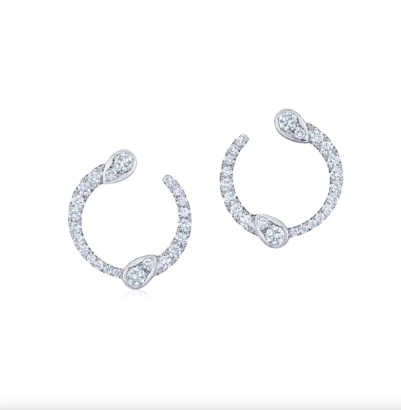 Affordable Earrings-KWIAT Eclipse Earrings with Diamonds E-2491-0-DIA-18KW