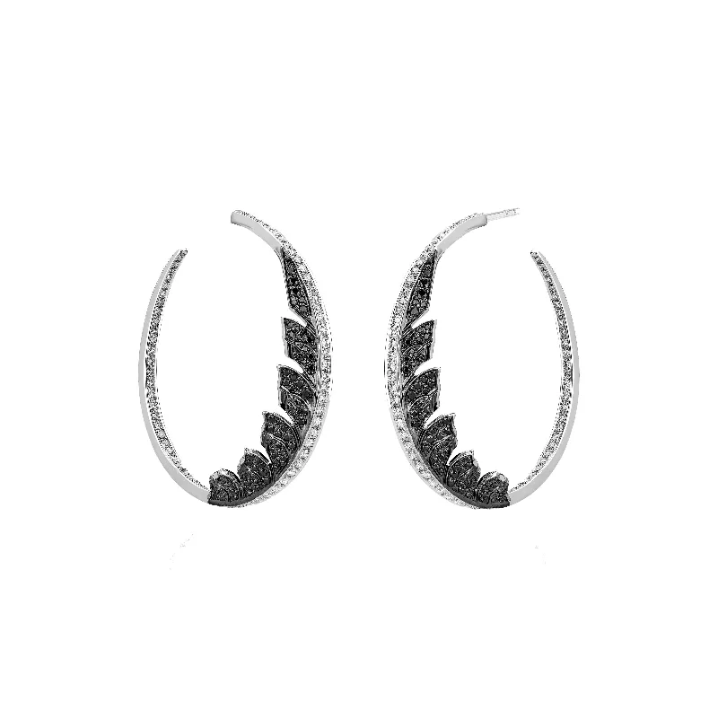 Luxury Hoop Earrings-Magnipheasant Plume Hoop Earrings