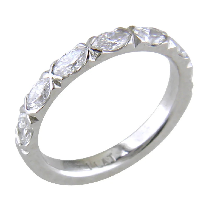 Vintage Diamond Rings-Marquise Diamond Custom Platinum Wedding Band 3/4 Carats