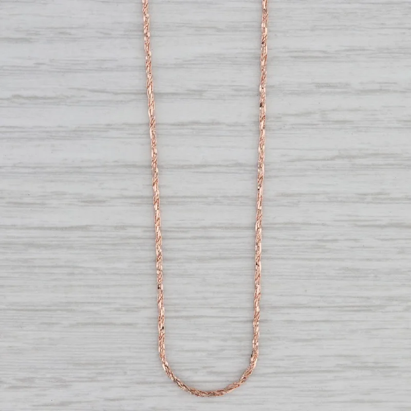 Silver Choker Necklaces-Effy Rope Chain Necklace 14k Rose Gold 24" 1mm Italy