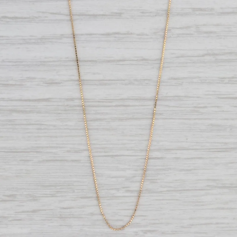 Silver Pendant Necklaces-18" Box Chain Necklace 14k Yellow Gold 0.5mm