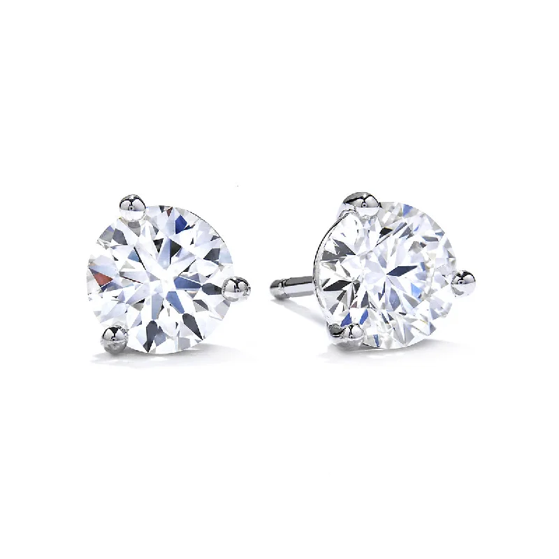 Elegant Stud Earrings-Three-Prong Stud Earrings