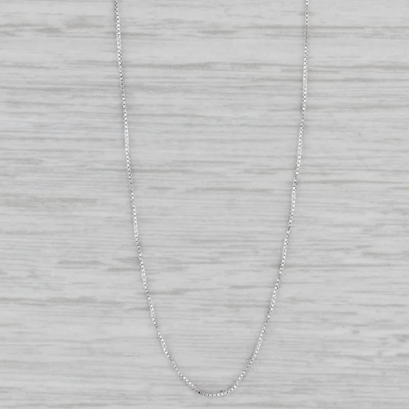 Luxury Silver Necklaces-18.5" 0.5mm Box Chain Necklace 10k White Gold