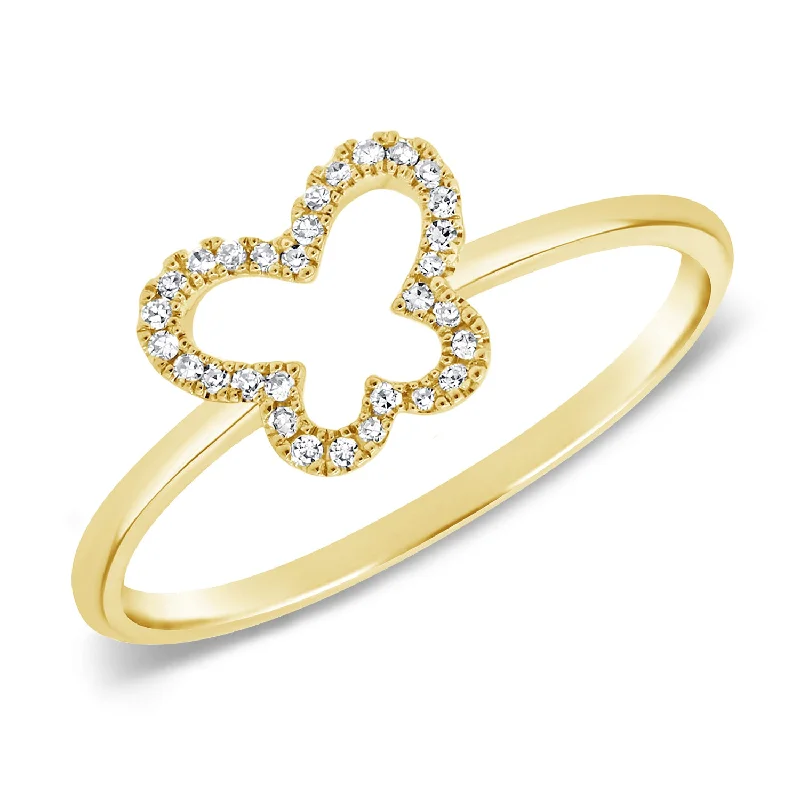 Colorful Rings-Diamond Butterfly Ring made in 14K Gold