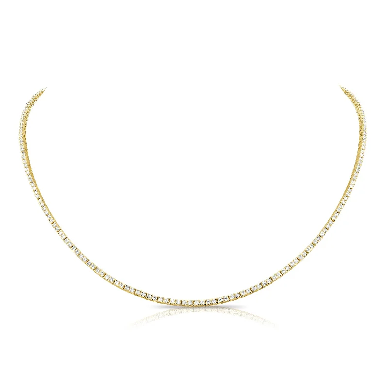 Butterfly Necklaces-14K Yellow Gold Diamond Tennis Necklace