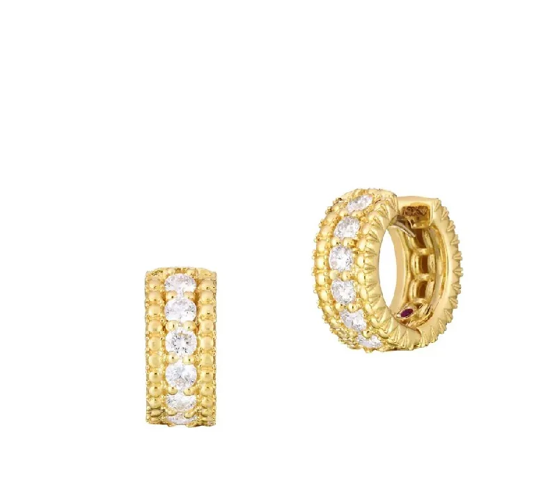 Occasion Earrings-Siena Diamond Huggie Earrings in 18K Yellow Gold