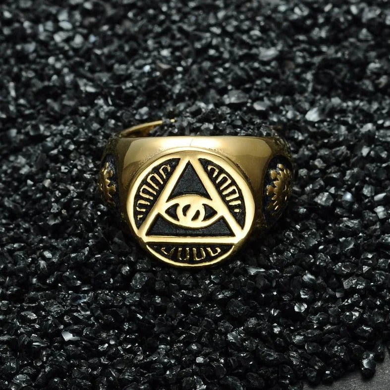 Handcrafted Rings-Illuminati Ring