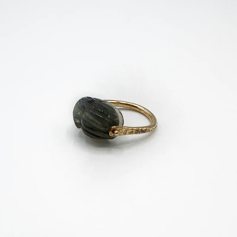 Antique Rings-Scarab Shape Laborite Golden Ring