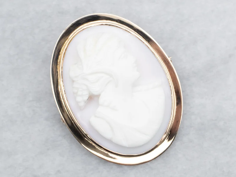 Animal Brooch-Vintage Cameo Brooch with Simple Frame