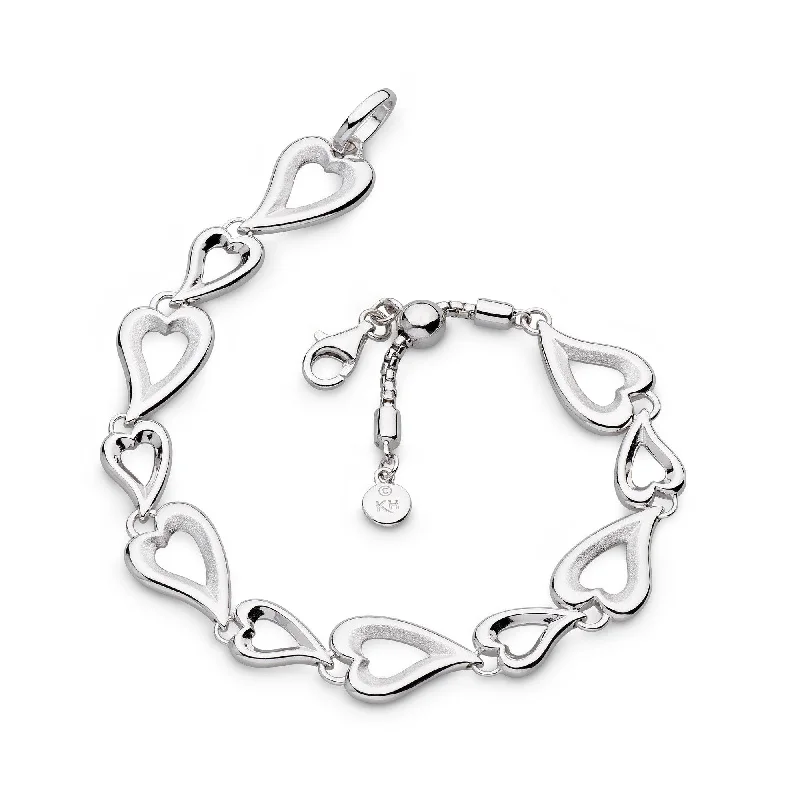 Heart-Shaped Bracelets-Silver Desire Love Story Multi-Link 7.5' Slider Bracelet