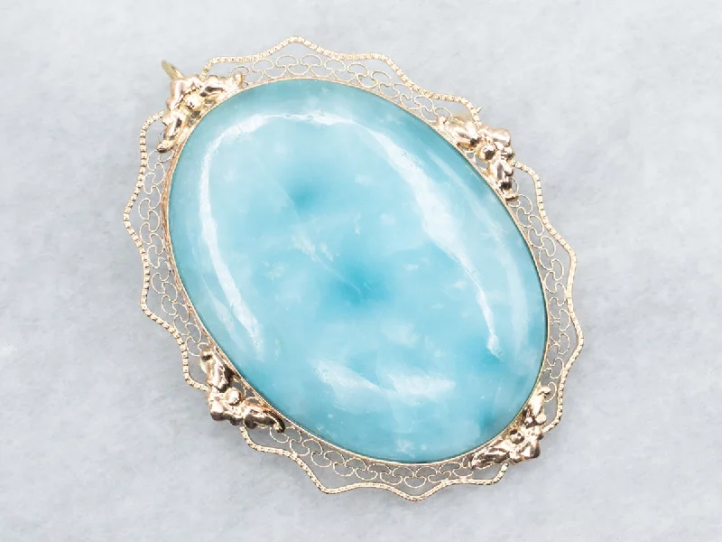 Customizable Brooch-Hemimorphite Brooch or Pendant