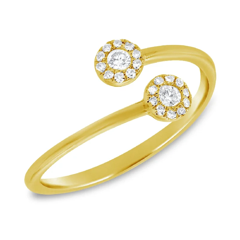 Fashion Rings-14K Gold Illusion Set Diamond Open & Wrap Ring