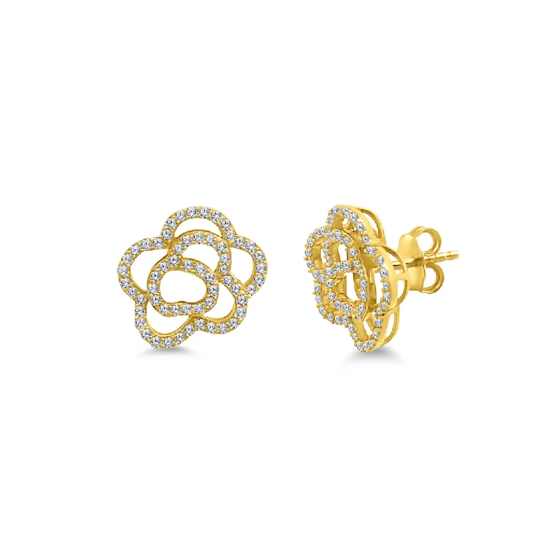 Occasion Earrings-Diamond Rose Studs