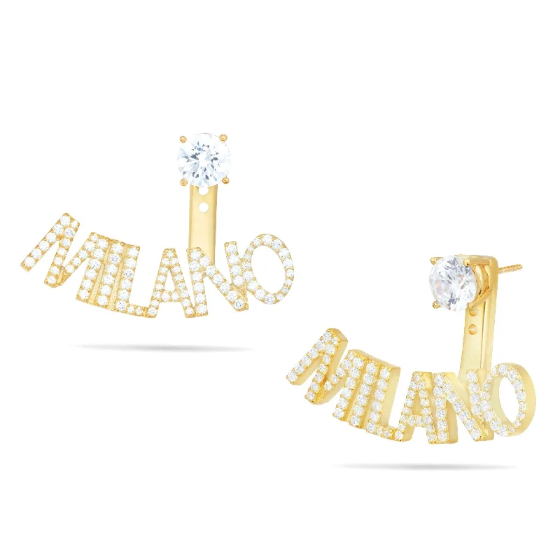 Copper Earrings-Custom "MILANO" Diamond Earrings for Milano di Rouge