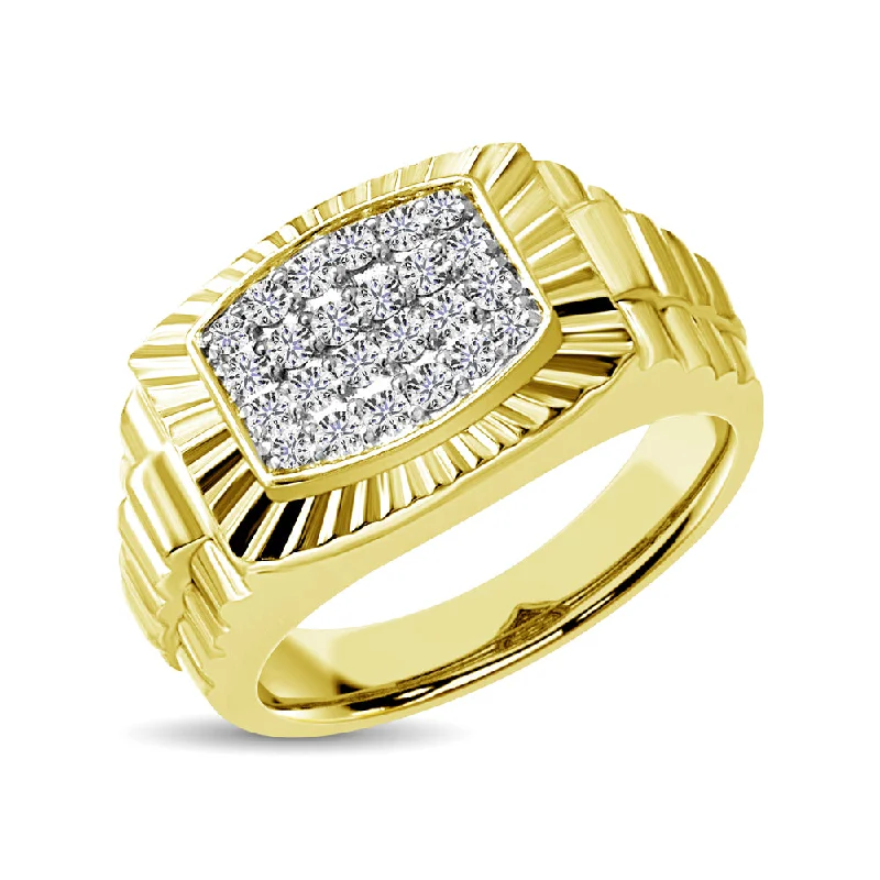 Gemstone Wedding Rings-10K Yellow Gold 1/2 Ct.Tw. Diamond Mens Fashion Ring