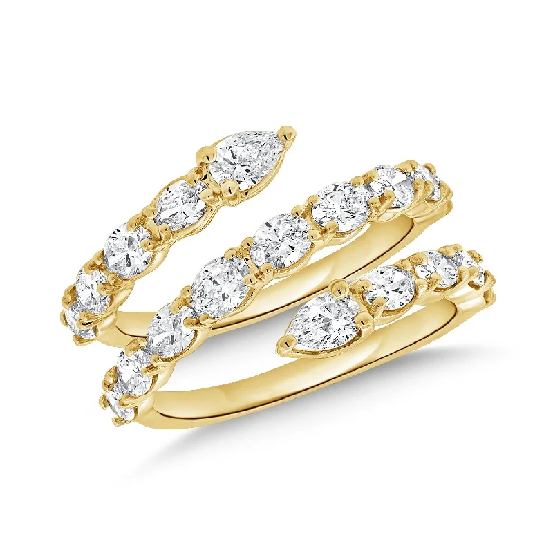 Personalized Wedding Rings-OKGs Collection Diamond Open & Wrap Ring made in 14K Gold