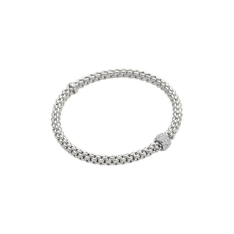 Silver Cuff Bracelets-Solo Bracelet - 18ct White gold