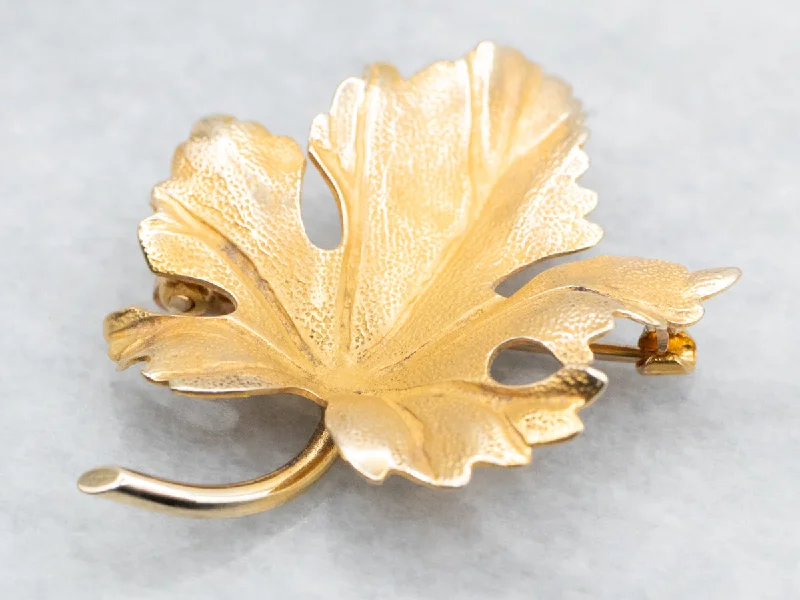 Statement Brooch-Gold Leaf Brooch