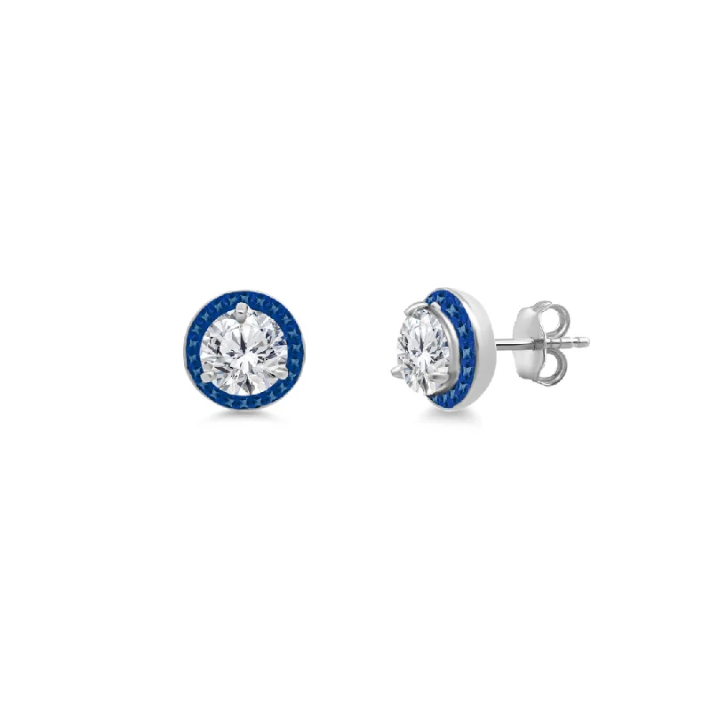 Luxury Hoop Earrings-Diamond Studs with Gemstone Jackets