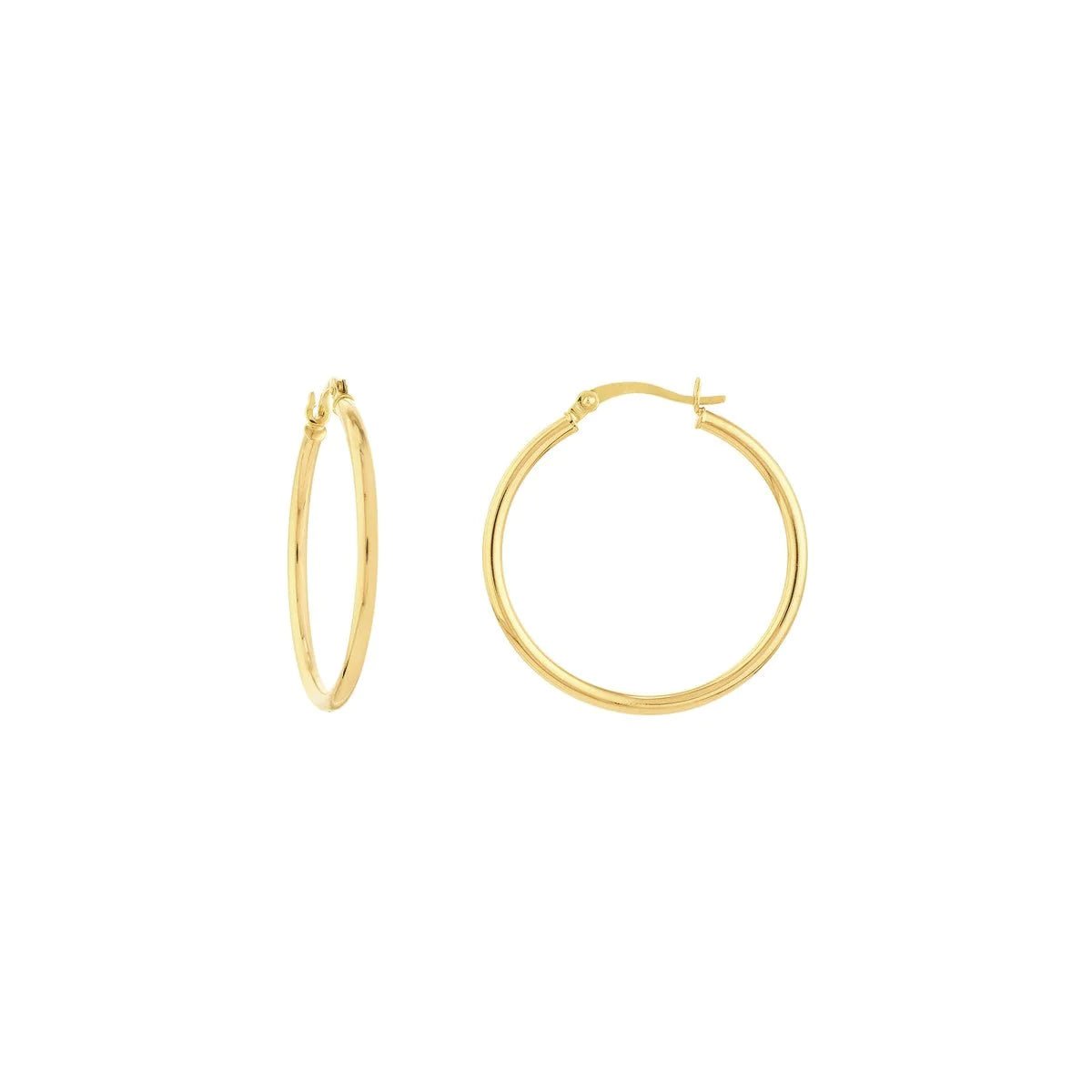 Retro Earrings-Gold Tube Hoops