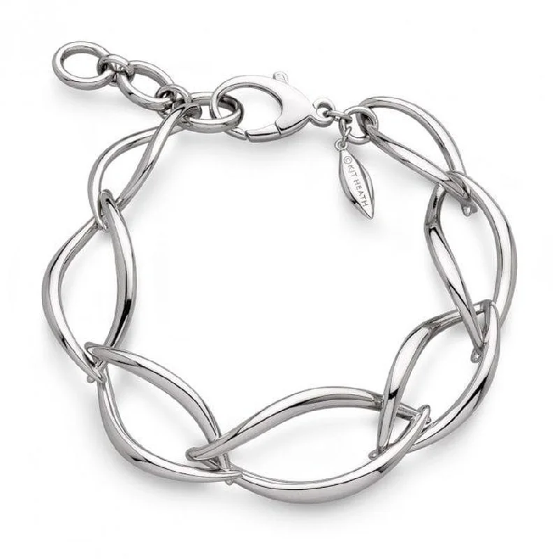 Silver Link Bracelets-Silver Entwine Twine Twist Link Bracelet