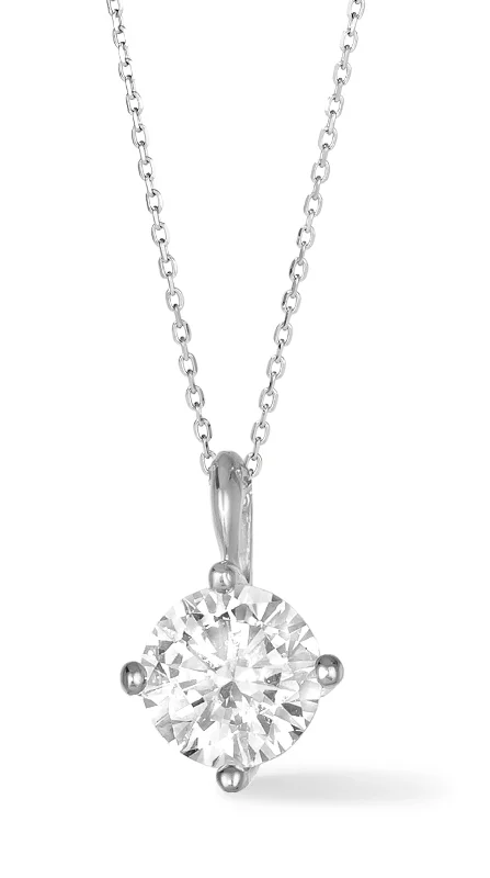 Opal Necklaces-3/4 Carat Diamond Solitaire Necklace