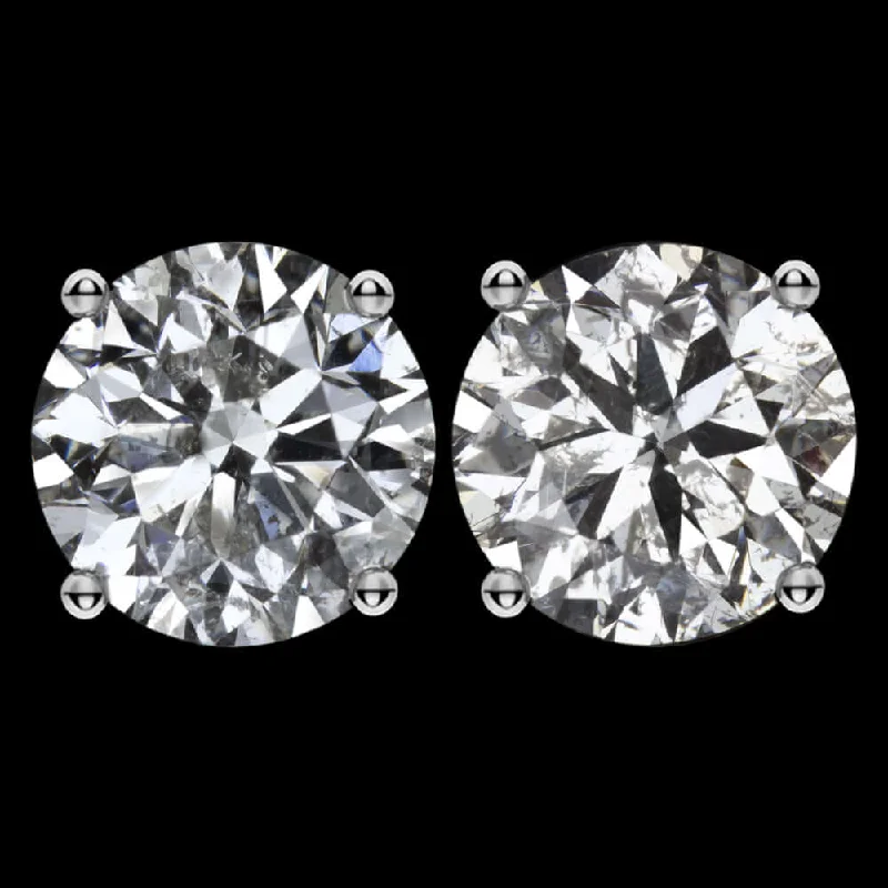 Interlocking Earrings-2.25ct VERY GOOD CUT NATURAL DIAMOND STUD EARRINGS MATCHING PAIR ROUND BRILLIANT