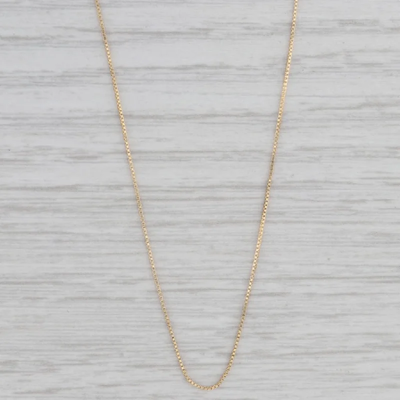 Long Chain Necklaces-18" 0.5mm Box Chain Necklace 18k Yellow Gold Italy