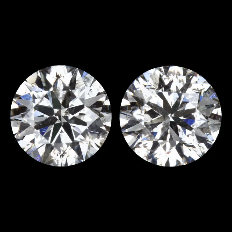 Smooth Earrings-2ct DIAMOND STUD EARRINGS VERY GOOD CUT NATURAL ROUND BRILLIANT MATCHING PAIR