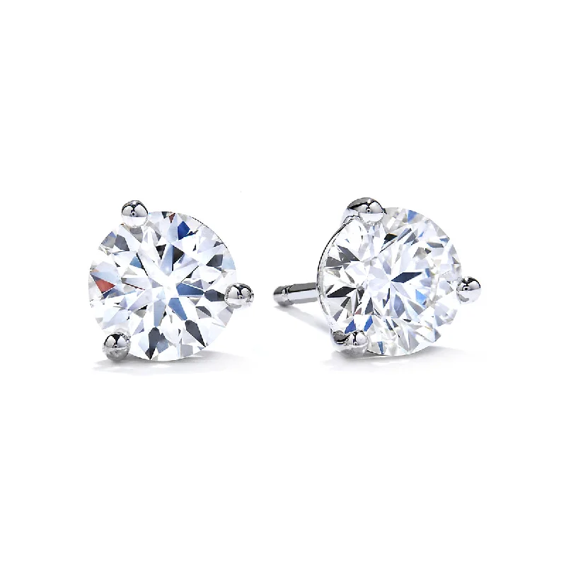 Evening Earrings-Three-Prong Stud Earrings