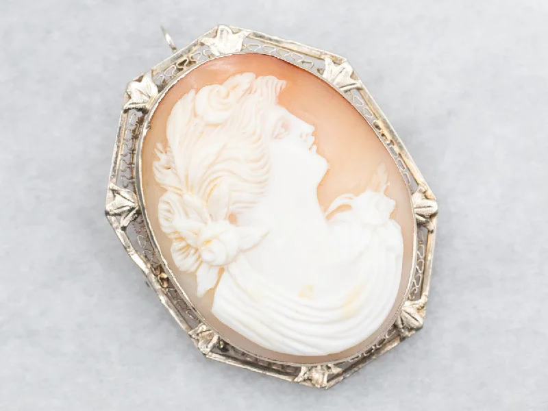 Handcrafted Brooch-Vintage Cameo Brooch or Pendant