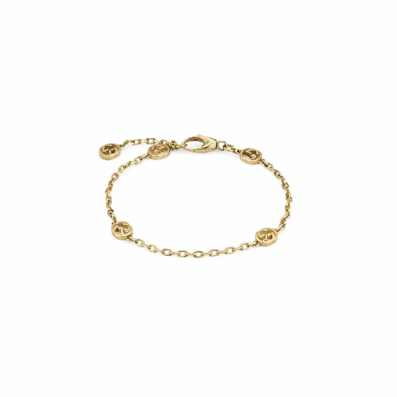 Customized Friendship Bracelets-INTERLOCKING 18K YELLOW GOLD BRACELET