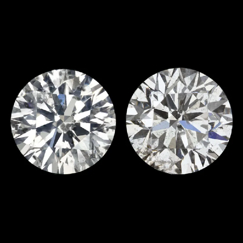 Vintage Style Earrings-1.12ct VERY GOOD CUT NATURAL DIAMOND STUD EARRINGS MATCHING PAIR ROUND 1 CARAT