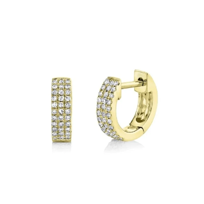 Birthday Earrings-3 Row Pave Huggies