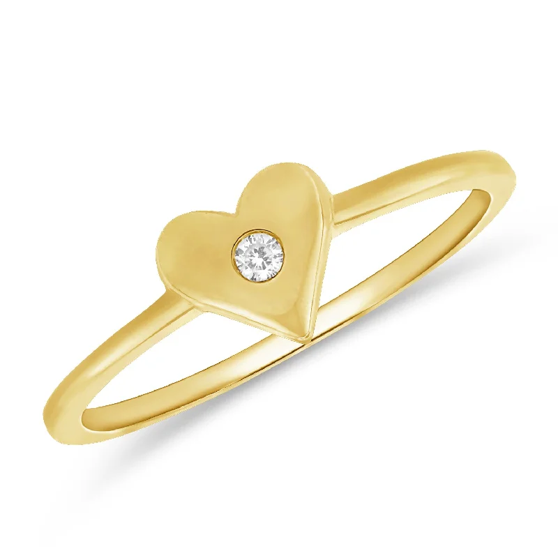 Statement Rings-14K Diamond Heart Love Ring