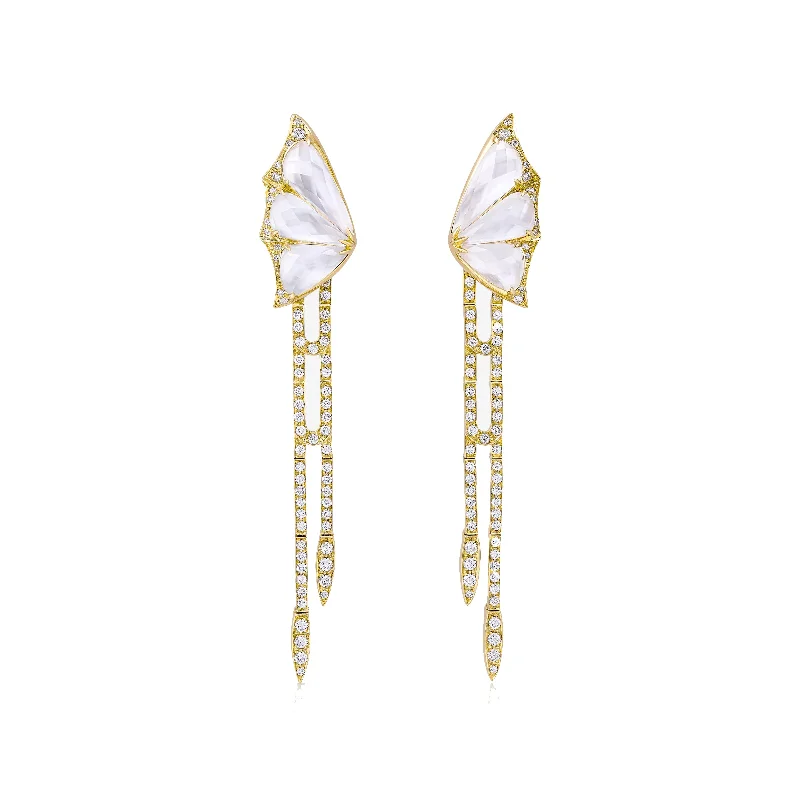 Beautiful Diamond Earrings-Crystal Haze Detachable Drop Earrings