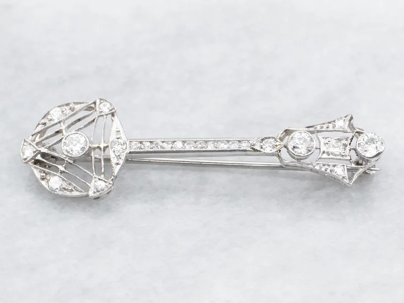 Fashion Brooch for Coat-Vintage European Cut Diamond Brooch