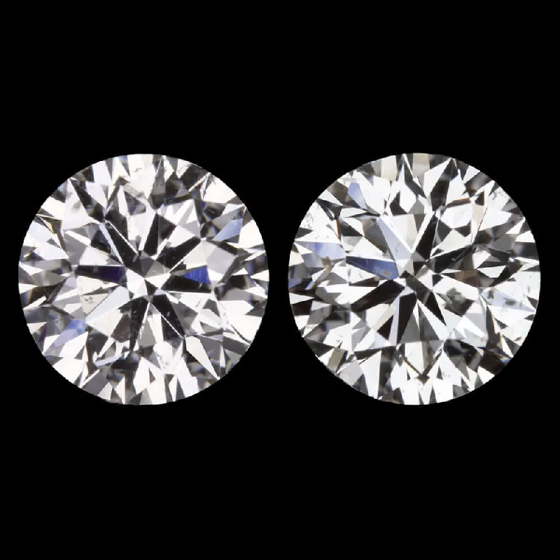 Unique Earrings-2 CARAT IGI CERTIFIED H SI2 VERY GOOD CUT DIAMOND STUD EARRINGS ROUND 2ct RBC