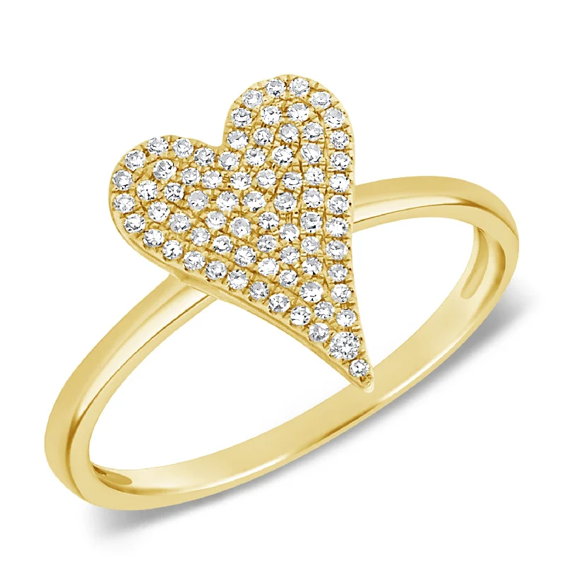 Beaded Rings-OKGs Collection Heart Ring with Diamonds