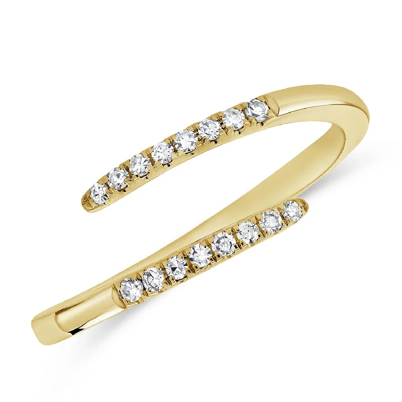 Gold Plated Rings-14K Open & Wrap Diamond Ring