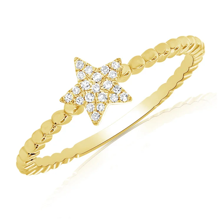 Eternity Rings-Diamond Star Ring made in 14K Gold