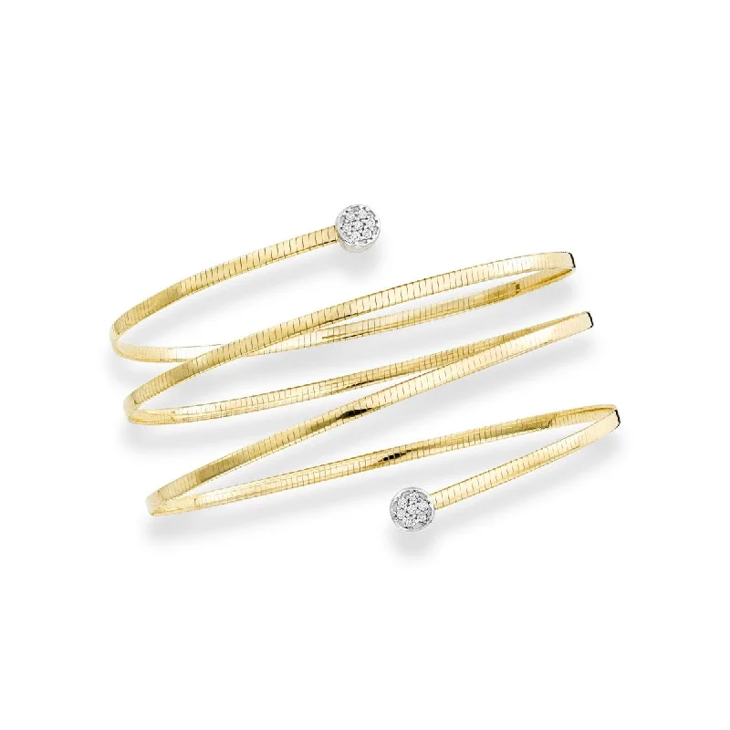 Party Bangles-14kt Yellow Gold Wrap-Around Bangle  with 0.14ct White Diamond BG2239