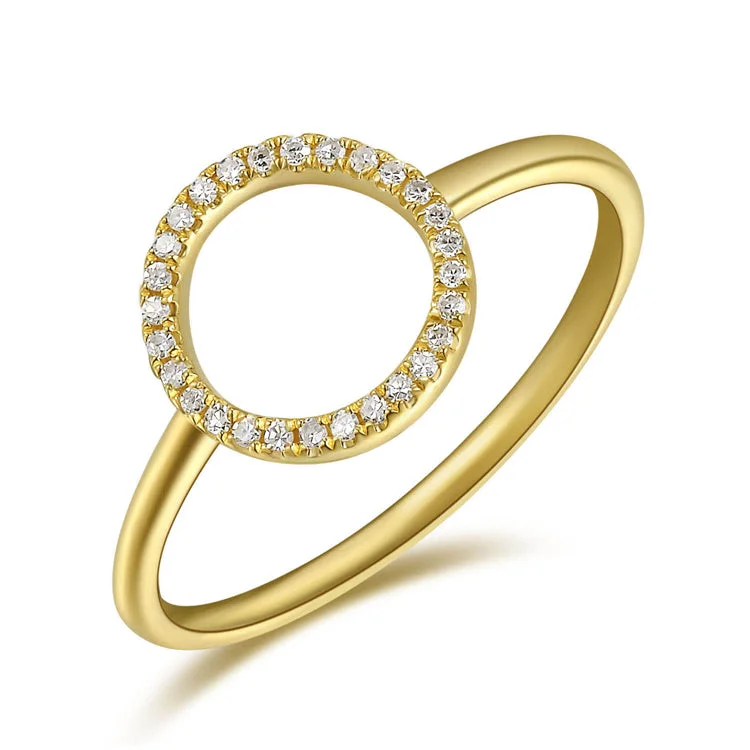 Men's Rings-Classic Circular Diamond Ring