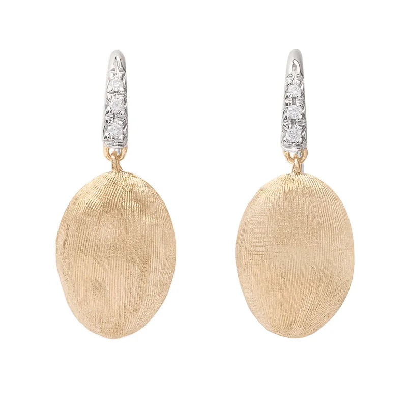 Handmade Earrings-Siviglia Drop Earrings with Diamonds