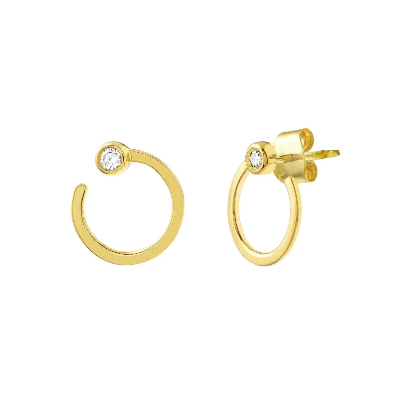 Elegant Earrings-MIDAS Diamond Bezel Bar Door Knocker Earrings MF033698