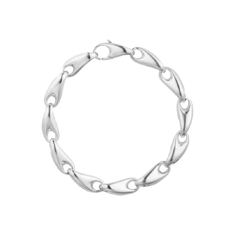 Custom Sterling Silver Bracelets-Silver Reflect Bracelet