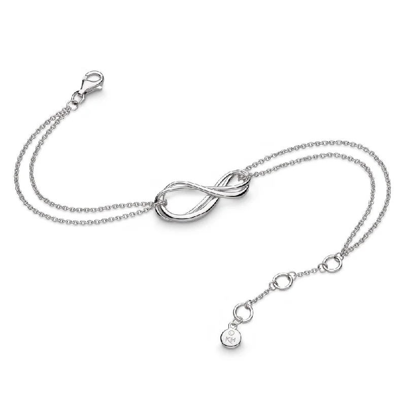 Wide Leather Bracelets-Infinity Twin Chain Bracelet