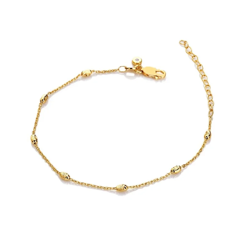 Gold and Silver Bracelet Sets-Hot Diamonds X TG Oval Bracelet - Yellow Gold Plate