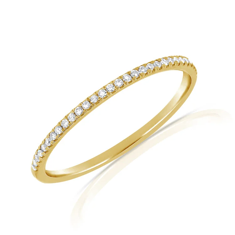 Geometric Rings-Classic Halfway Set Skinny Diamond Ring mounted in 14Kt Gold